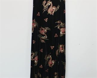 Embroidered dragon skirt, size medium.  We have racks of great, like new women's clothes size small to medium, vintage to current trend!