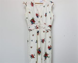 FABULOUS 1970's Leslie Fay printed linen dress, size small/medium.  We have racks of great, like new women's clothes size small to medium, vintage to current trend!