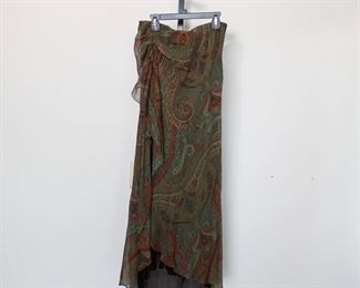 Vintage Ralph Lauren silk maxi skirt, size 4 petite.  We have racks of great, like new women's clothes size small to medium, vintage to current trend!