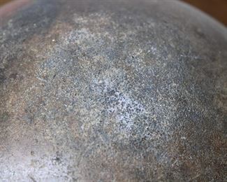 Another view of early pottery pot, possibly Mississippian Culture, approximately 8" across and 6" tall