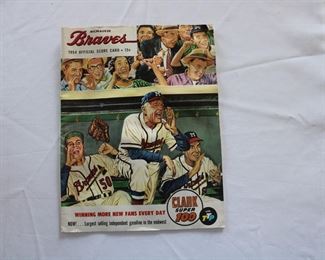 Milwaukee Braves 1954 Score Card