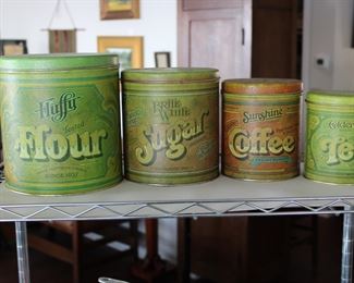 Vintage tin cannister set