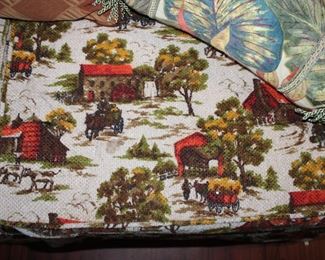 Americana print on the 1940's sofa