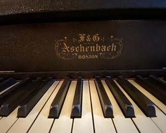 Aschenbach player piano.  Needs TLC.  62"wide, 28" deep.