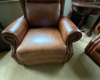 Leather recliner is 39" wide