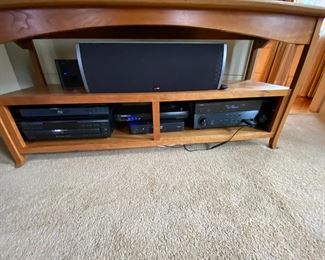 Stereo cabinet is 58" long by 18" deep by 26" tall.