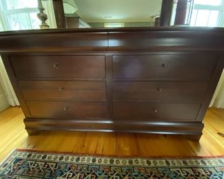 Low boy is 69"wide by 23" deep and 37" tall.  Mirror is 4 ft by 42 "