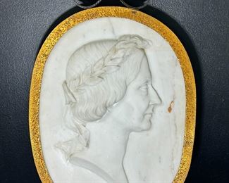 Large Marble Portrait - Wall Plaque - Frieze