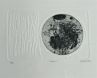 "Hope" Watercolor Painting on Embossed Paper Signed J.R.D.