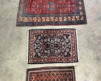 Lot of 3 Persian Prayer Rugs Balouch & Hamedan