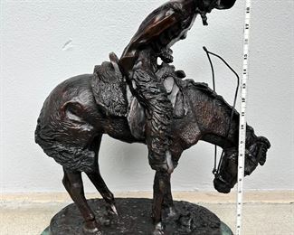 The Norther Bronze Sculpture on Marble Base by Frederic Remington