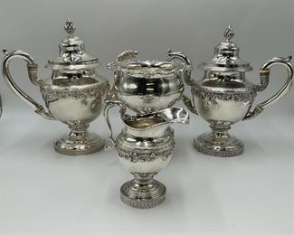 Sterling Tea Set & Waste Bowl by S. Kirk - 99.7 Troy Oz.