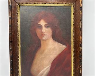 Oil on Board Woman Portrait of a Victorian Woman