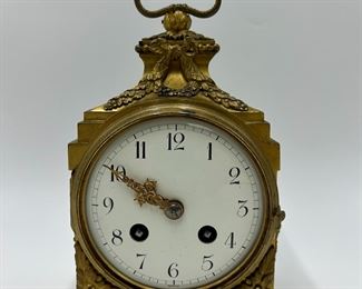 Bronze Uroboros Design Empire Mantel Clock Grenon France