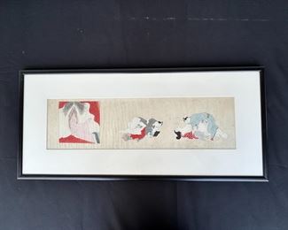 Japanese Erotica Watercolor Tryptich