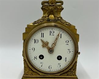 Bronze Uroboros Design Empire Mantel Clock Grenon France