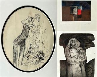 3 Etching & Prints by K. Kosten, R. Royce & A.V. Suchtelen