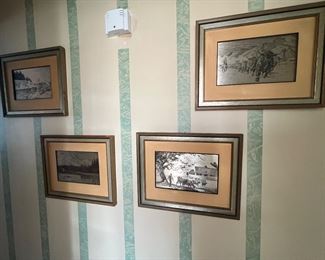 Franklin mint Jamie Wyeth  etchings in sterling silver