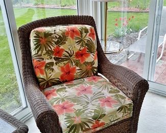 Indoor/outdoor rattan armchair