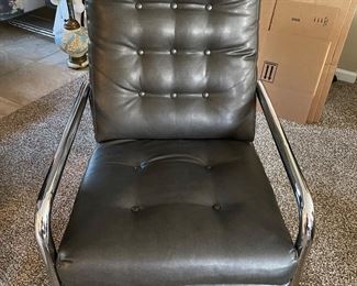 Chrome and Leather Arm Chair 