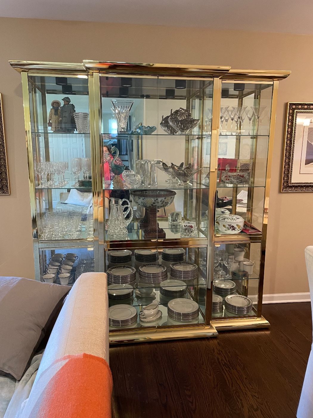 Fabulous Metalcraft Brass and Glass Display Cabinet 
