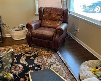 Pair Leather Lounge Chairs 