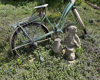 Vintage Bike,  Cement Figures 