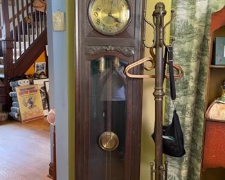 Vintage Oak Grandfather Clock 