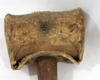 Leather rolled rawhide mallet 