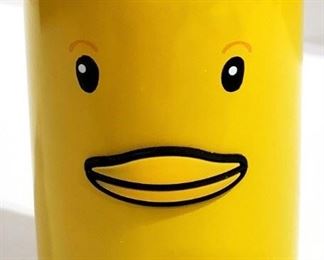 Pier 1 metal yellow chick water bottle