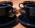 Fiesta cobalt blue 4 cups & saucers