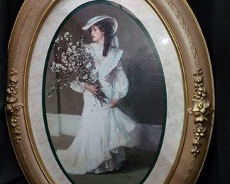 Home Interiors Victorian Lady Bride framed picture