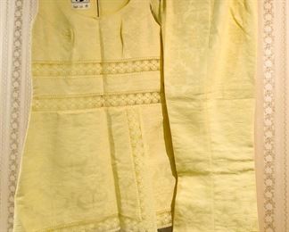 Vintage Ein Fink Modell 2 piece yellow cotton outfit (30” waist on pants) 