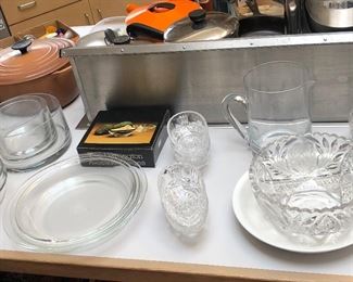 Glass serving bowls & more