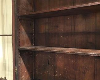 Interior of upper section of Victorian cabinet - shelves are adjustable