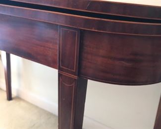 Game table has boxwood & ebony stringing