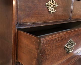 Side of highboy drawer