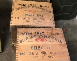 DuPont explosives crates (empty, of course)