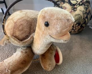 Steiff "SLO the Turtle" ride on pull toy made in Germany - 1950's 