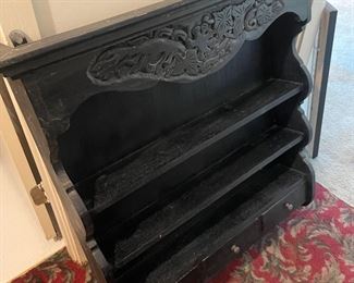 Nice  LARGE Wooden Wall Shelf with Drawers 