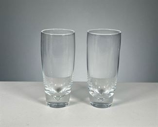 (2PC) PAIR STEUBEN DRINKING GLASSES  |  Steuben drinking glasses, signed on the bottom. 