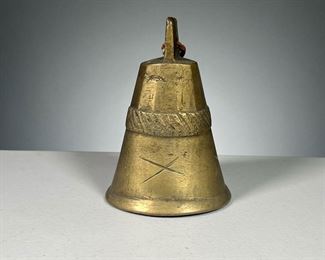 HANDMADE BRASS COWBELL  |  Dimensions: h. 7 in