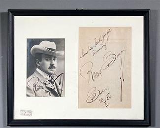 [AUTOGRAPH] RUDOLF BERGER  |  Signed photograph framed together with a signed parchment, Berlin frame.
