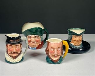 (4PC) ENGLISH TOBY JUGS | Character ceramics, including 2 Sandland Character Ware and 2 Royal Doulton Ceramics Toby jugs. 