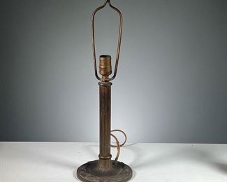 CAST BRONZE LAMP | Cast bronze pillar table lamp 
Dimensions: h. 21 x dia. 6.5 in