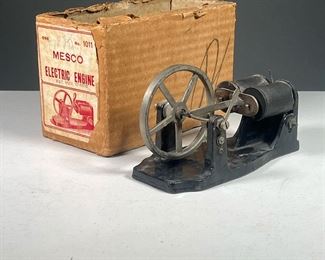 MESCO ELECTRIC ENGINE | Mesco electric engine in original box, patent 1910. Dimensions: l. 6.5 x h. 3.75 in