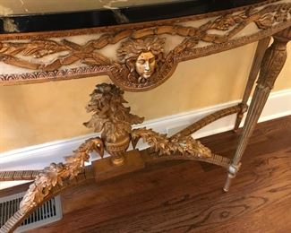 19th Century Italian Style - Demilune Console/Entry Table - EJ Victor - Available for Pre-Sale 