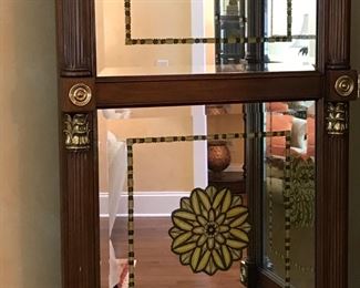 Maitland Smith - Three Panel Mahogany Mirrored Screen/Room Divider - Available for Pre-Sale 