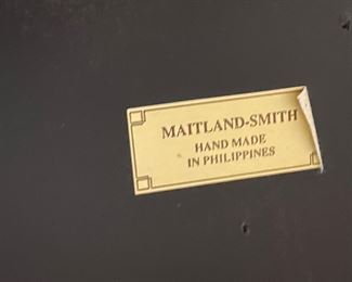 Maitland Smith Game Table - 19th century Maitland-Smith inlaid wood chess/checkers/backgammon table with slide out sides