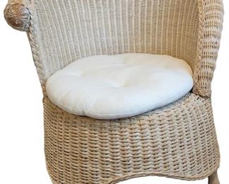 White Wicker Accent Chair
